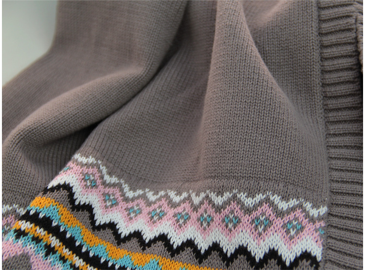 100% Organic Cotton Hot Sale Knit Knitted Baby Blanket-7