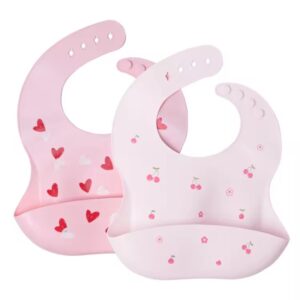 2PCs Silicone for Infants Kit Waterproof Bib Easy to Clean-1