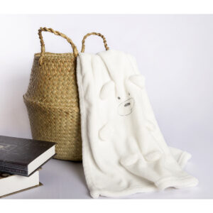 Cute bear Wool Baby Blanket Short Soft Fur Flannel Blanket-1