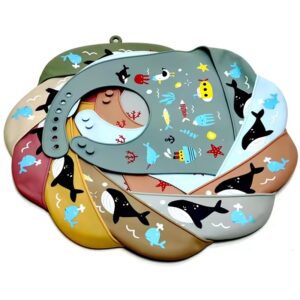Lovely Animal Cartoon Silicone Soft Waterproof Baby Bibs-1