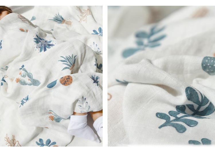 Unisex Swaddling Wrapping Blanket Soft Cotton Fine Linen-5